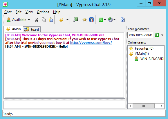 Vypress Chat main window