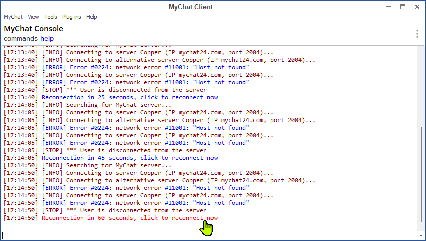 MyChat reconnection