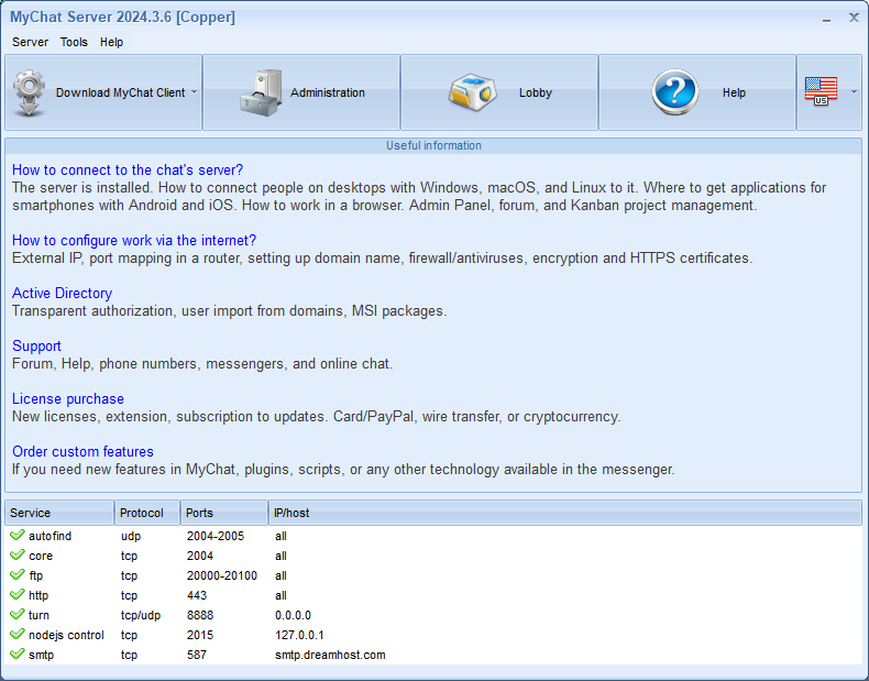 New interface of MyChat Server