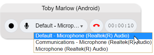 Changing microphone during calls in MyChat