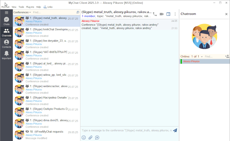 Полное удаление истории MyChat Client на Windows