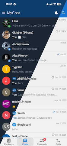Dark theme for MyChat on Android