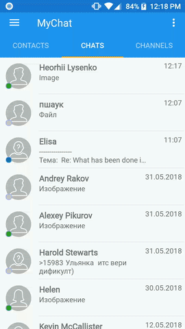 Forward and copy messages in MyChat