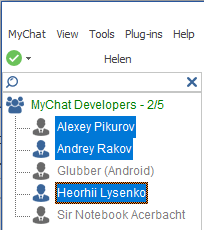 Selecting many users in MyChat 7.4