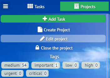 Editing projects on MyChat Kanban