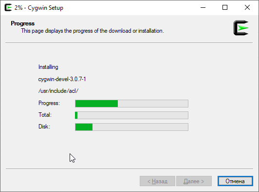 Installing Cygwin, copying files