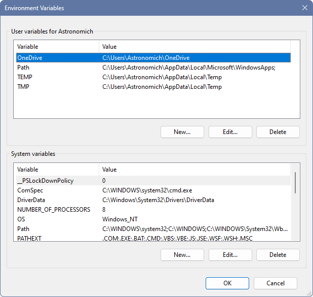 Змінні середовища Windows